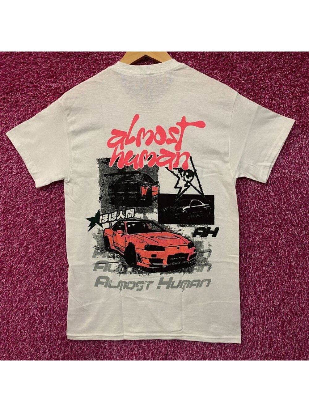 Almost Human JDM Manga Car Drift Street Race Graphic Tee Small